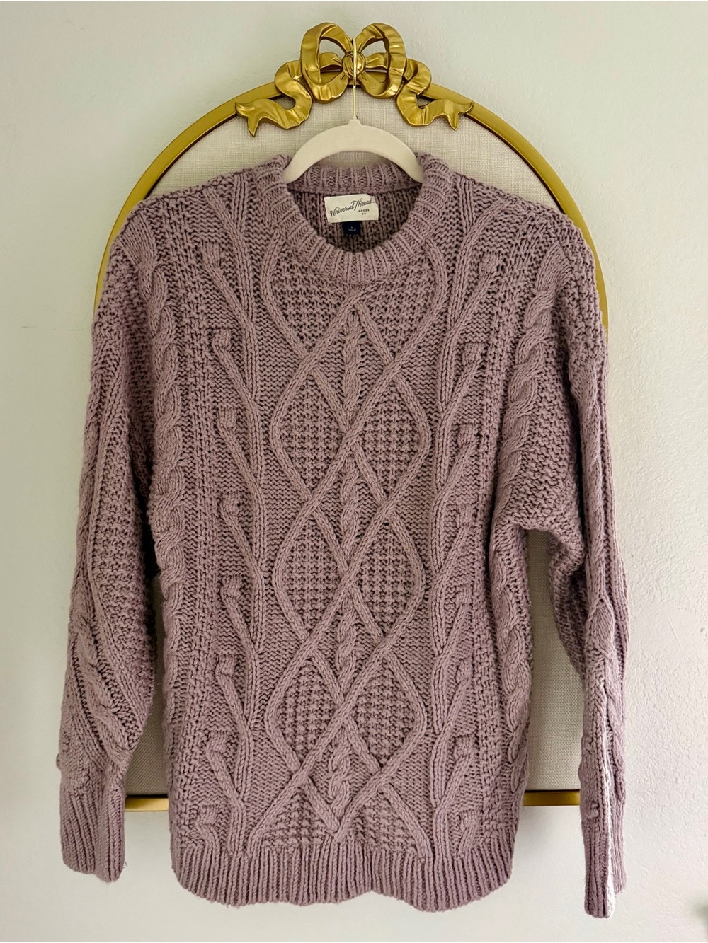 Dusty Mauve Cable Sweater